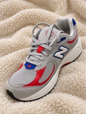New Balance Grey Red Blue Sneakers Boys